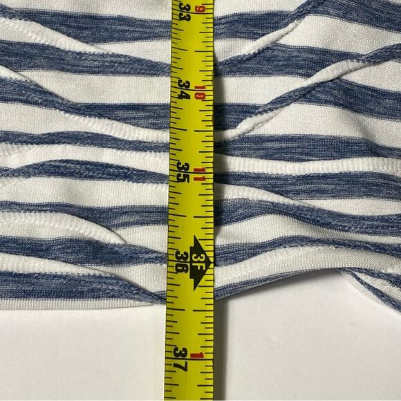 Chetta B Blue & white Striped Textured Sleveless Fit & Flare Dress Womens Size 6 - Picture 6 of 16